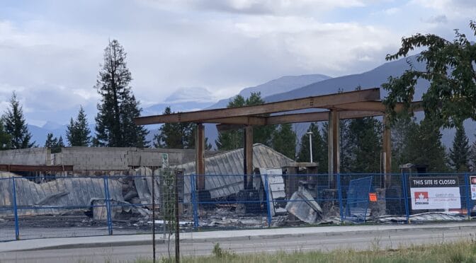 Burned out gas station in Jasper